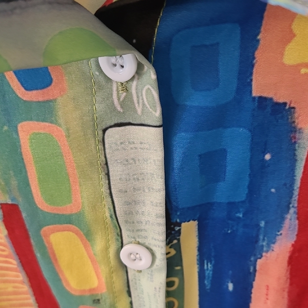 Colorful Abstract Women's Blouse - Picture 3 of 8